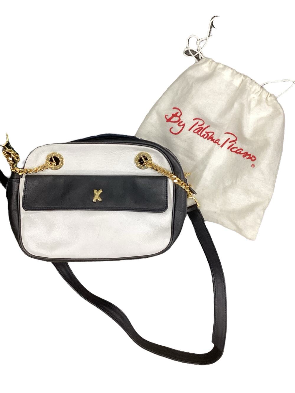 Vintage Paloma Picasso Purse/ Shoulder Bag Women’s Mint Condition Leather B&W